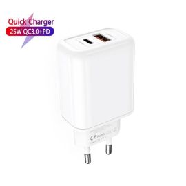 Caricatore veloce super fast charger QC 3.0 + TYPE-C 25W PD per cellulari tablet